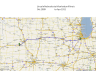 1911 Map Nebraska to Illinois - Edith Watkins